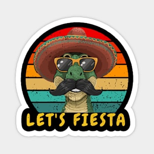 Let's Fiesta Mexican wearing Dino Trex wearing sunglasses Cinco De Mayo  Boys Magnet