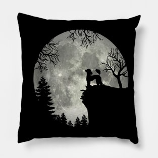 Poodle Dog And Moon Scary Halloween Pillow