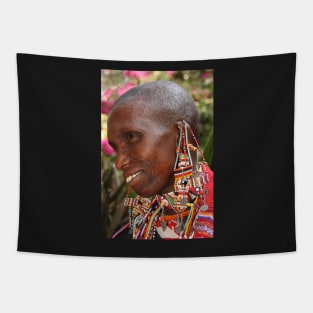 Portrait of an Older Maasai (or Masai) Woman, East Africa Tapestry