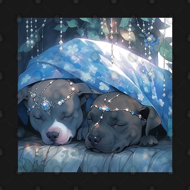 Sleepy Pit Bull Puppies by Enchanted Reverie