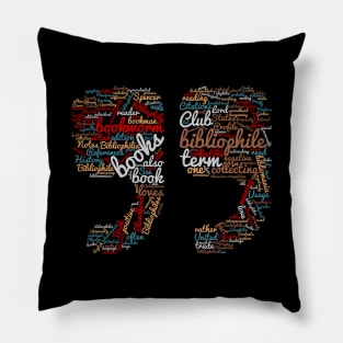 Bibliophile quote wordcloud Pillow