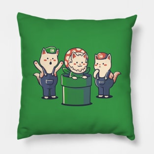 Italian Plumber Cats by Tobe Fonseca Pillow