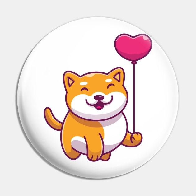 Cute shiba inu holding love ballon cartoon Pin by Catalyst Labs