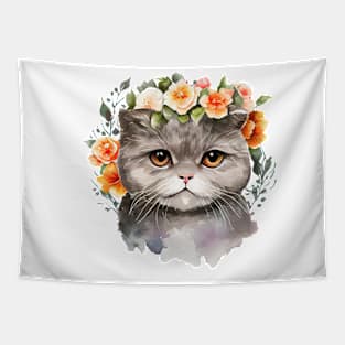 Watercolor cat Tapestry