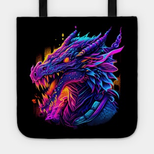 Unleashing our inner dragon with the most vibrant synthwave colors Tote