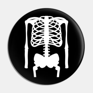 White Skeleton Bones Halloween Pin