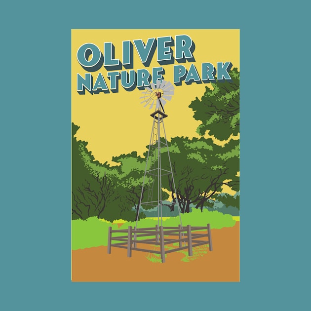 Oliver Nature Park vintage travel poster by Mansfield Parks & Rec