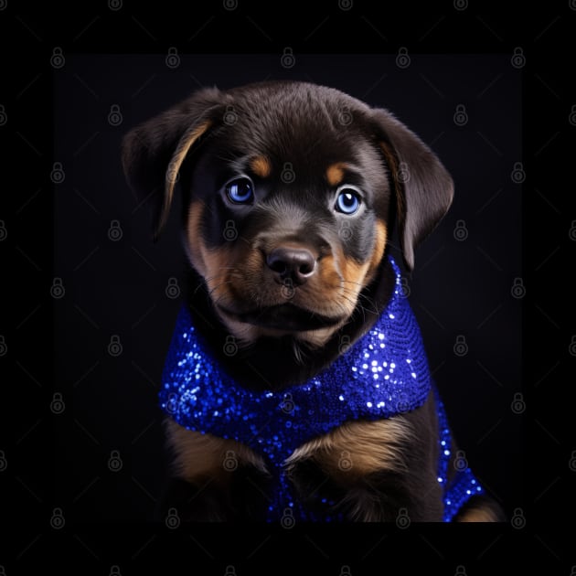 Rottweiler Puppy Portrait by Enchanted Reverie