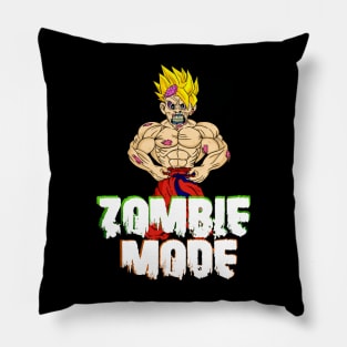 Zombie Goku with white writing Pillow