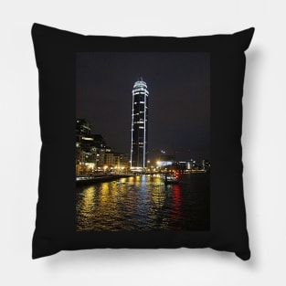 Vauxhall Tower At Night, London Pillow