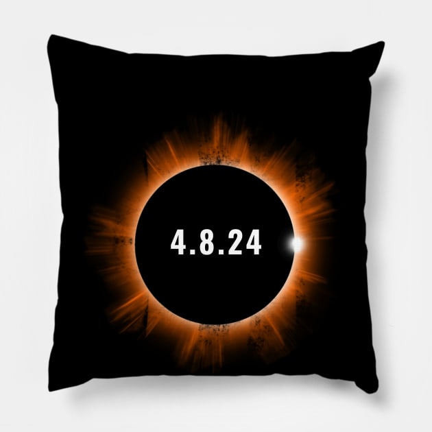 4.8.2024 Solar Eclipse Pillow by Little Duck Designs