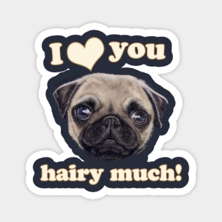 Pug I love You Hairy Much Magnet