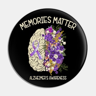 Alzheimer's Dementia Awareness Support Brain Memories Matter Pin