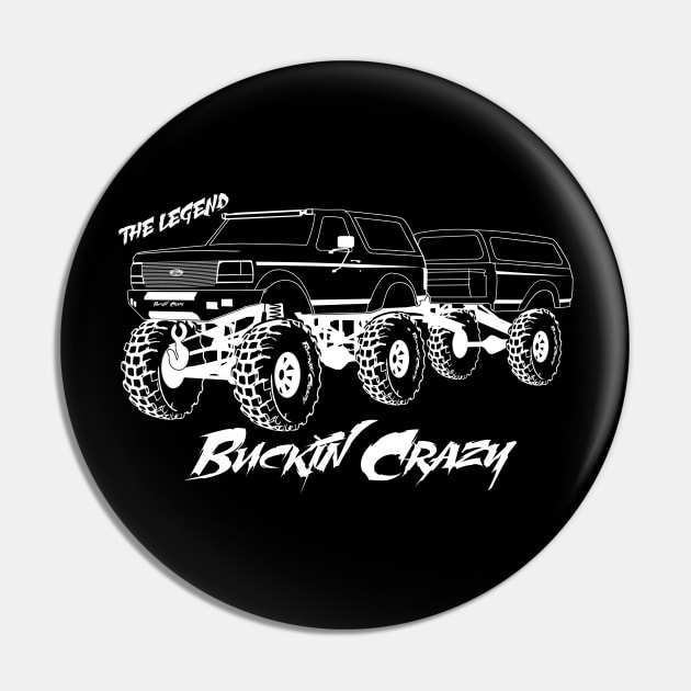 Buckin Crazy Bronco - White Print Pin by The OBS Apparel