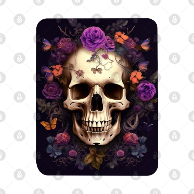 Skull with Flowers by DesginsDone