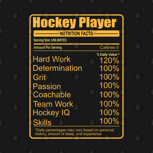 Hockey Player Nutrition Facts Hockey TShirt TeePublic