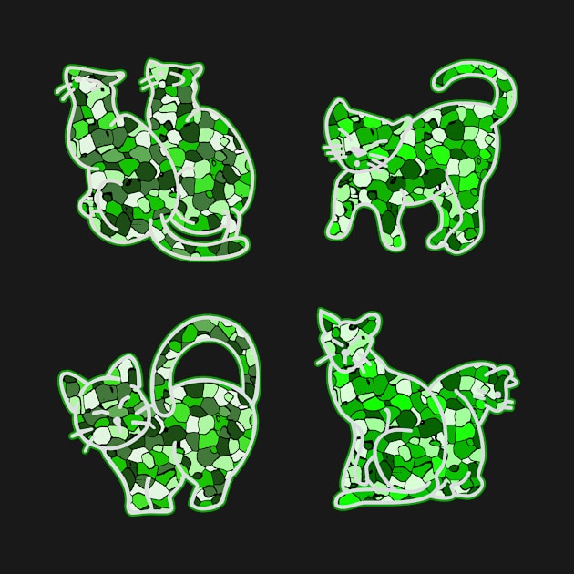 Crystal Group Cat (green) by YasudaArt