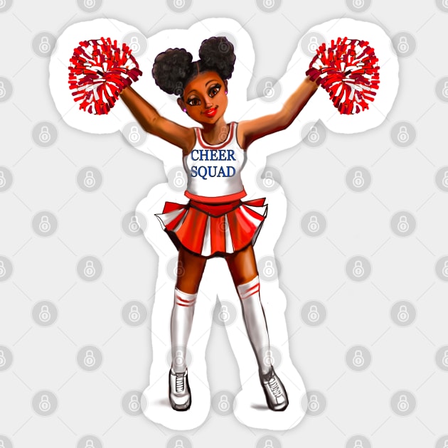 Inspirational motivational affirmation Cheer leader with Pom poms - Cheer  Squad - anime girl cheerleader with Afro hair in puffs, brown eyes and dark  brown skin side profile. Hair love ! 