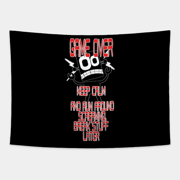 GAME OVER KEEP CALM Tapestry by ied