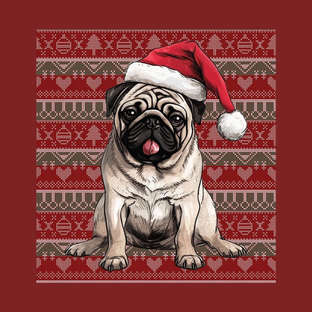 Funny Pug Dog Christmas Ugly by Zaaa Amut Amut Indonesia Zaaaa