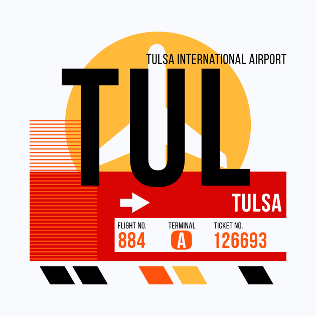 Tulsa (TUL) Airport // Sunset Baggage Tag by Now Boarding