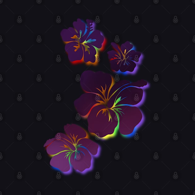 Hibiscus purples with rainbow accent by Danispolez_illustrations