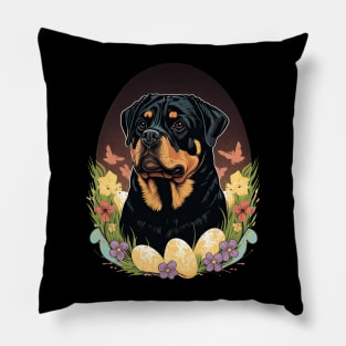 Rottweiler happy easter day Pillow