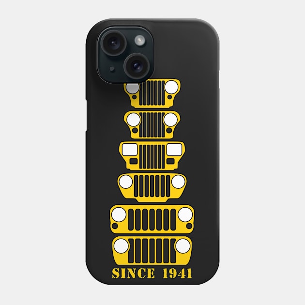 Jeep Grills Gold Logo Phone Case by Caloosa Jeepers 