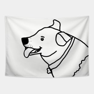 Toby the Dog Minimal Outline Tapestry