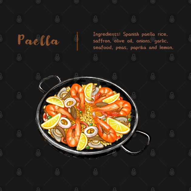 Spanish Food❤️Paella by Rose Chiu Food Illustration