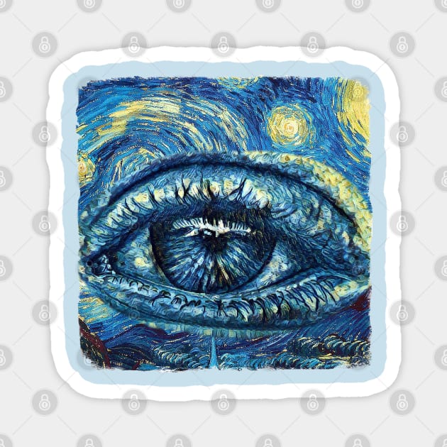 Illuminati Eye Van Gogh Style Magnet by todos