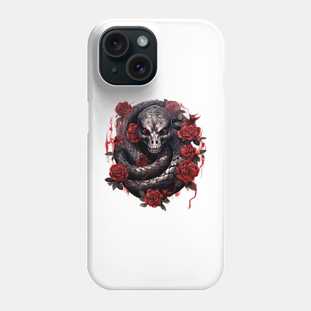 Gothic Rose Snake Phone Case by Chromatic Fusion Studio