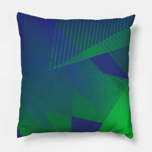 Geometric green blue pop art Pillow