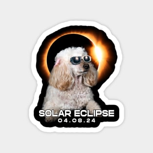 Celestial Poodle Eclipse: Trendy Tee for Poodle Enthusiasts and Eclipses Magnet