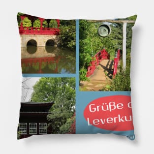 Greetings from Leverkusen Japanese garden Pillow