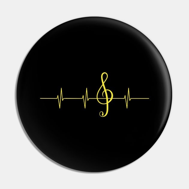 Music Heartbeat Pulse Musician Clef Pin by Foxxy Merch