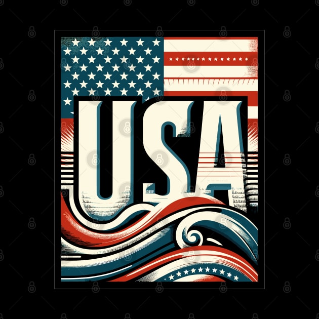 Usa flag vintage by Vehicles-Art