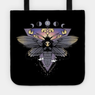 Death Head Moth Gothic Triangle Moon Phase Art Tote