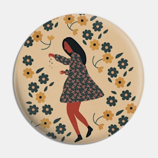 Woman Floral - Garden Boho Pin