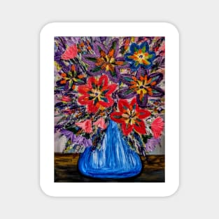 Beautiful and colorful abstract flowers Magnet