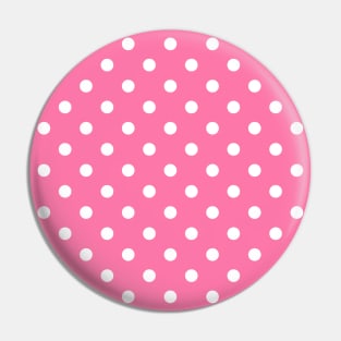 Pink and White Polka Dots Pattern Pin