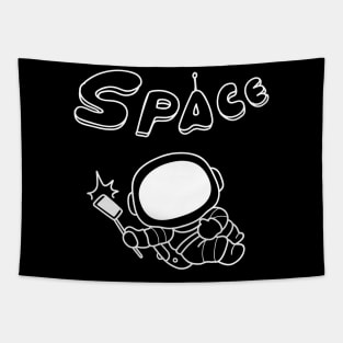 Sweet space astronaut makes selfie Tapestry