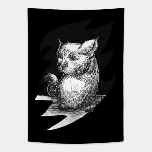 Cat ink drawing - gothic art and designs Tapestry