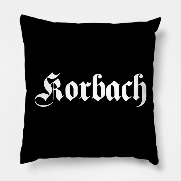 Korbach written with gothic font Pillow by Happy Citizen