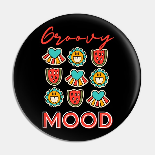 Black Colorful Cute Funky Sticker Groovy Mood Pin by ACH PAINT