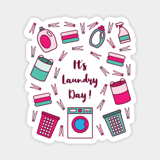 It's Laundry Day | Green Pink | White Magnet