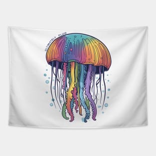 Playful Fun and Perfectly Fluid Rainbow Jellyfish Tapestry