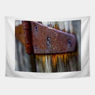 Rusted Barn Door Hinge Tapestry