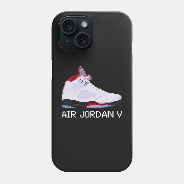 AIR JORDAN V RETRO PIXELATED ART SHOE COLLECTION Phone Case by Buff Geeks Art