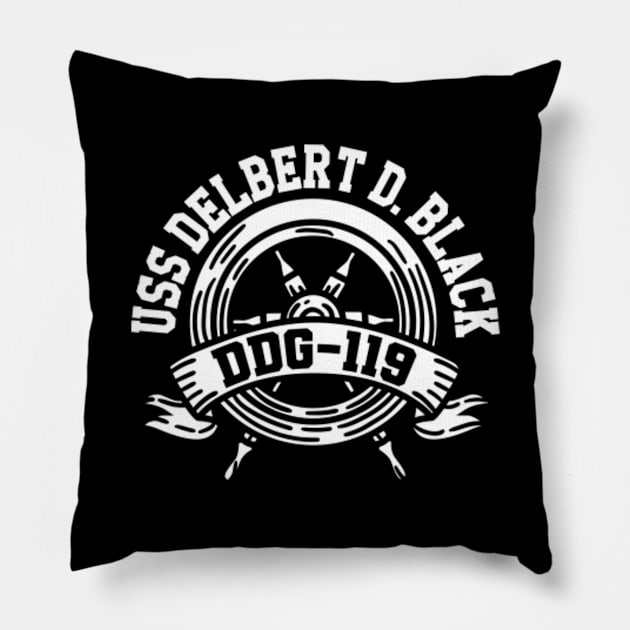 Uss Delbert D. Black Ddg-119 Ship Helm Wheel Pillow by BramCrye